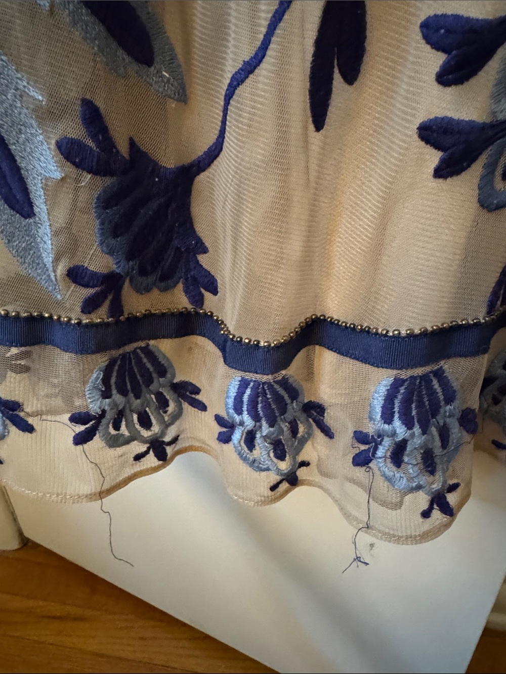 Moulinette Soeurs Blue Embroidered Floral Maxi Dress - Picture 7 of 13